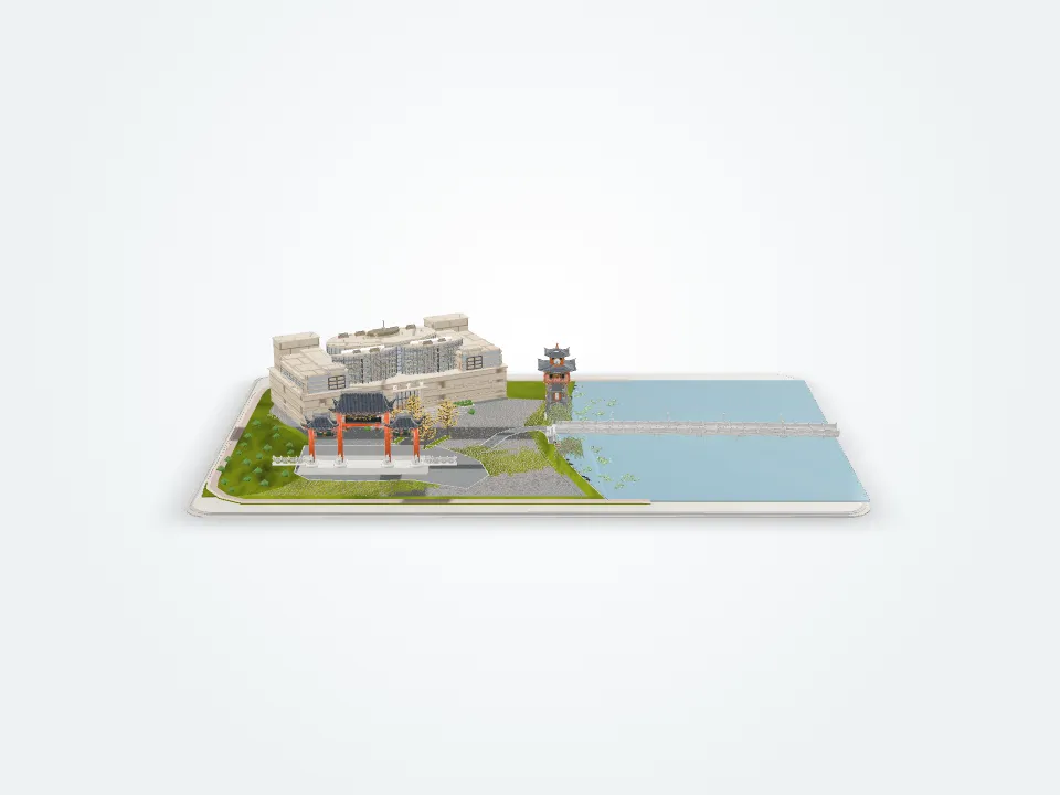 Front render of the digital campus scene